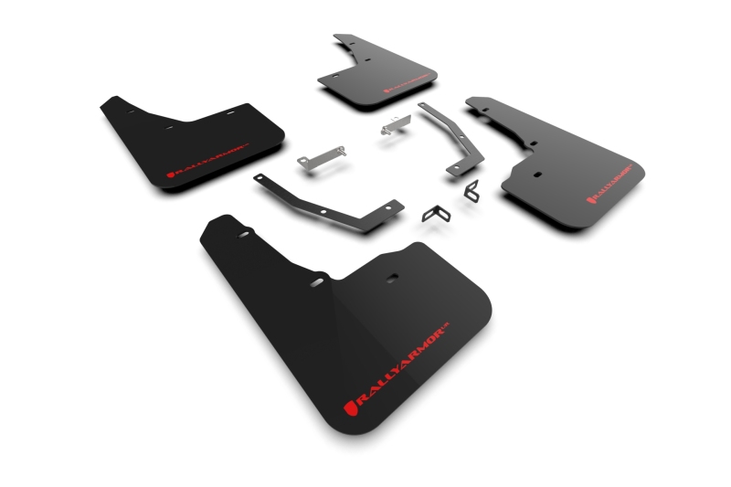 Subaru Forester Mud Flap Kit - Rally Armor - UR Blk Flap/Rd Logo - Black/Red Logo - `25-`27